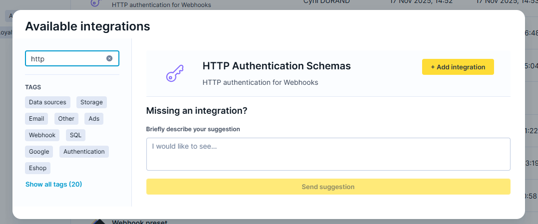 Http Authentication schemes configuration