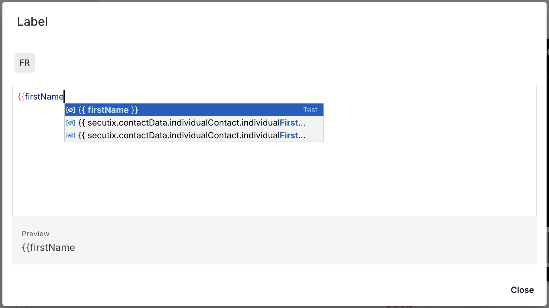 Field mapping UI: autocomplete information from Secutix